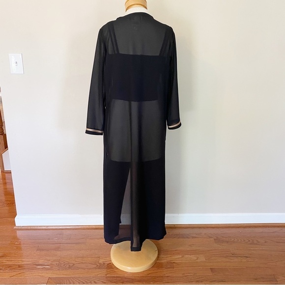 Joseph Ribkoff Couture Vintage Pant Set Camisole Duster Black Gold 8 - Picture 7 of 10